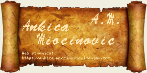 Ankica Miočinović vizit kartica